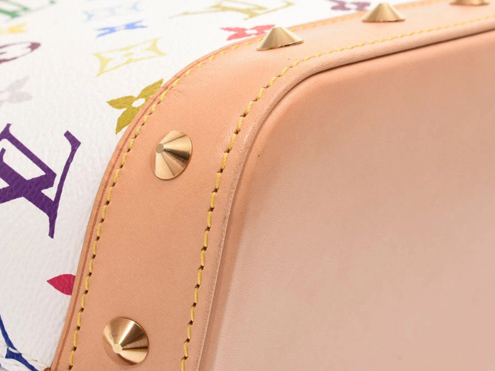 Louis Vuitton Multicolor Leather Handbag Alma White - Picture 6 of 11